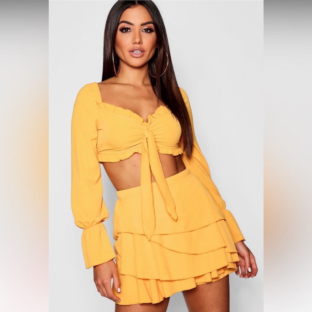 Mustard yellow shorts cord-set. NWT